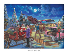 Load image into Gallery viewer, "Just In The Nick Of Time" (Elvis Presley, His Band &amp; Santa) - Print
